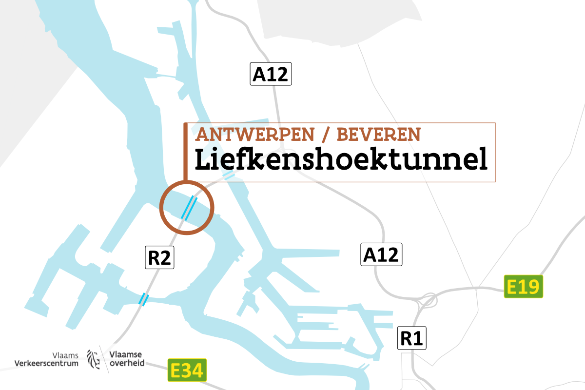 Locatie Liefkenshoektunnel op kaart.