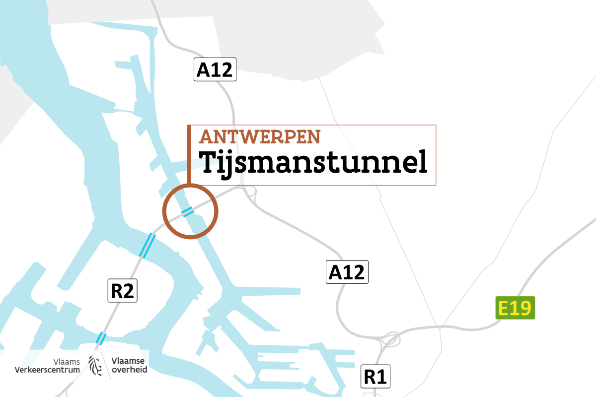 Locatie Tijsmanstunnel op kaart.