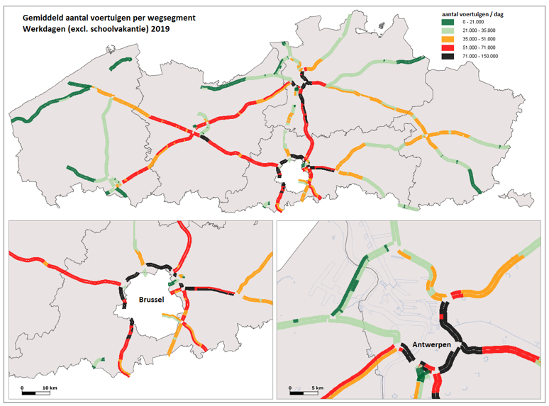 files belgië kaart Rapport Verkeersindicatoren Snelwegen Vlaanderen 2019 | Vlaams 