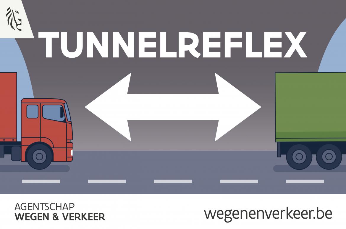 Affiche campagne voor veilig rijden in tunnels.