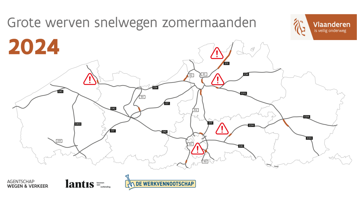 Kaart met locaties van zomerwerven.